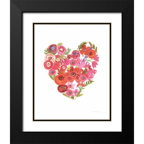 Valentine Chic II no Words Black Modern Wood Framed Art Print with Double Matting by Zaman, Farida
