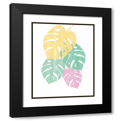 Monstera III Bright on White Black Modern Wood Framed Art Print with Double Matting by Adams, Sarah