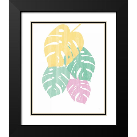 Monstera III Bright on White Black Modern Wood Framed Art Print with Double Matting by Adams, Sarah