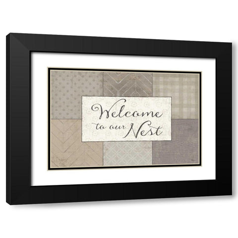 Country Collage III Black Modern Wood Framed Art Print with Double Matting by Pela Studio