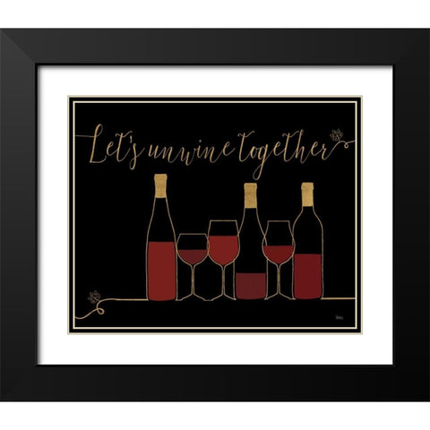 Underlined Wine X Black Black Modern Wood Framed Art Print with Double Matting by Charron, Veronique