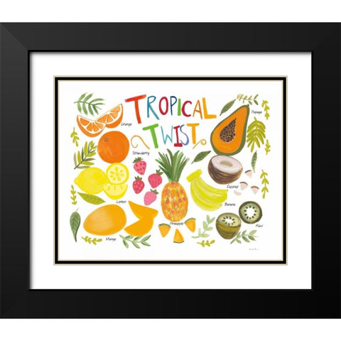 Fruity Smoothie II on White Black Modern Wood Framed Art Print with Double Matting by Zaman, Farida