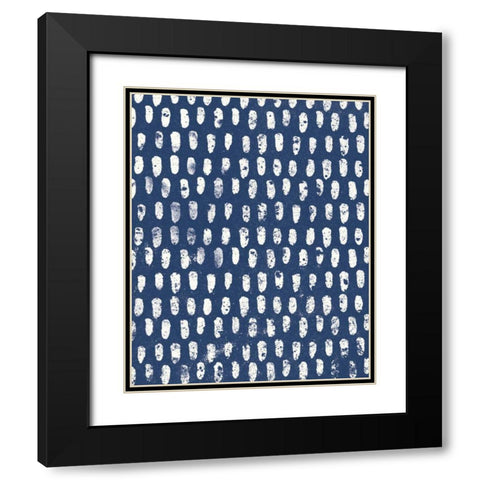 Mark Making Tile Pattern V Dark Blue Crop Black Modern Wood Framed Art Print with Double Matting by Hershey, Moira