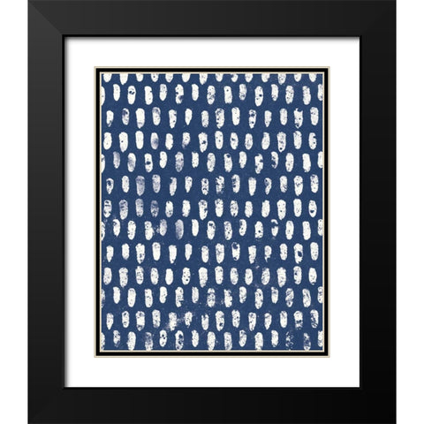 Mark Making Tile Pattern V Dark Blue Crop Black Modern Wood Framed Art Print with Double Matting by Hershey, Moira