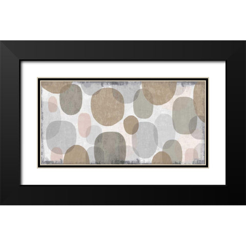 Pastel Drips Black Modern Wood Framed Art Print with Double Matting by Mullan, Michael