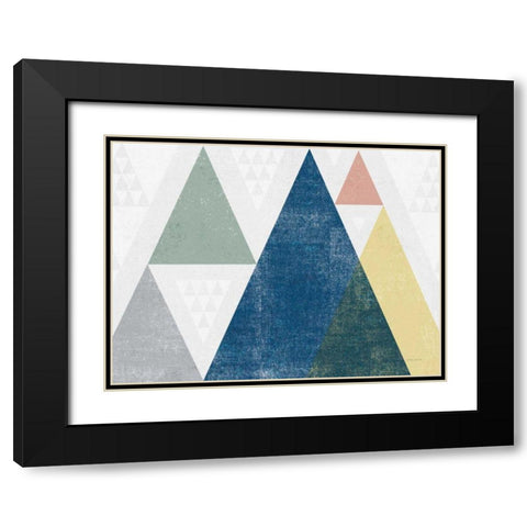 Mod Triangles I Soft Crop Black Modern Wood Framed Art Print with Double Matting by Mullan, Michael