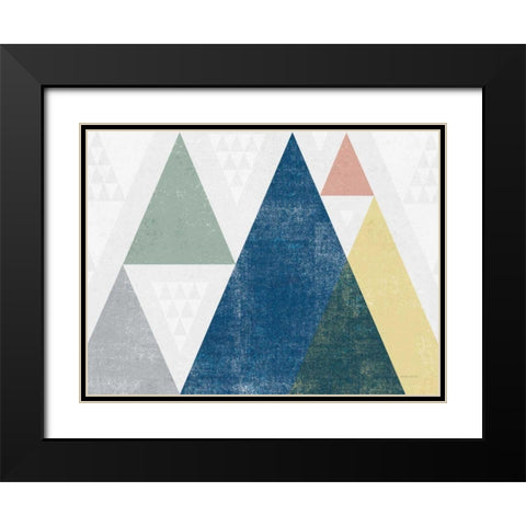 Mod Triangles I Soft Crop Black Modern Wood Framed Art Print with Double Matting by Mullan, Michael