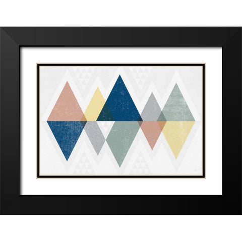 Mod Triangles II Soft Black Modern Wood Framed Art Print with Double Matting by Mullan, Michael