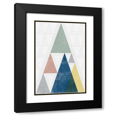Mod Triangles III Soft Black Modern Wood Framed Art Print with Double Matting by Mullan, Michael