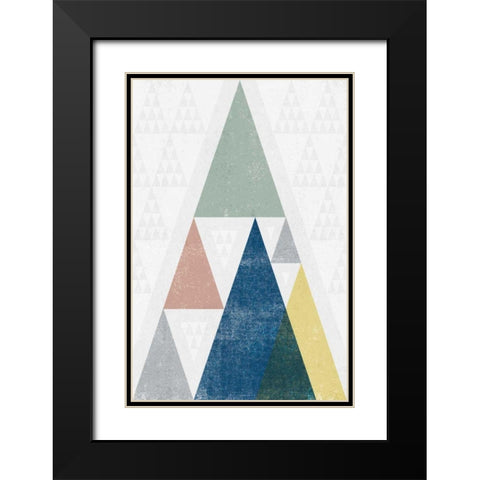 Mod Triangles III Soft Black Modern Wood Framed Art Print with Double Matting by Mullan, Michael