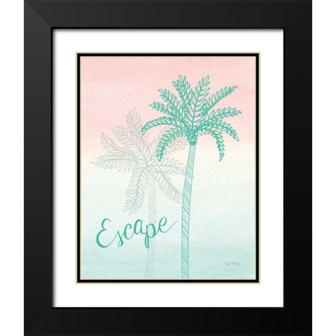 Sunset Palms IV Black Modern Wood Framed Art Print with Double Matting by DeNeige, Elyse