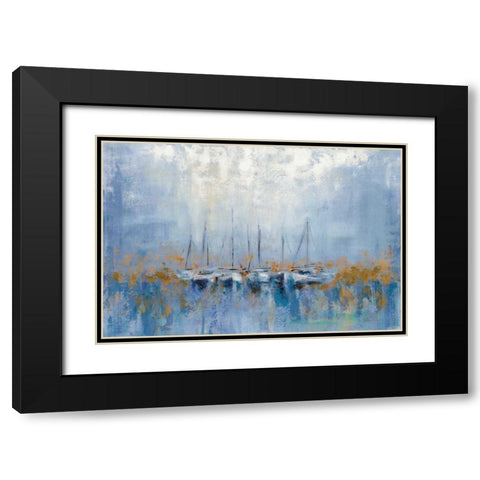 Boats in the Harbor I Black Modern Wood Framed Art Print with Double Matting by Vassileva, Silvia