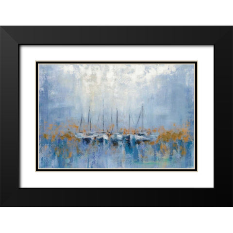 Boats in the Harbor I Black Modern Wood Framed Art Print with Double Matting by Vassileva, Silvia