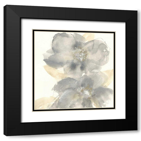 Floral Gray II Black Modern Wood Framed Art Print with Double Matting by Paschke, Chris