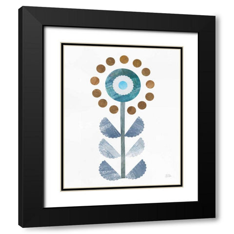 Retro Blooms II Black Modern Wood Framed Art Print with Double Matting by Averinos, Melissa