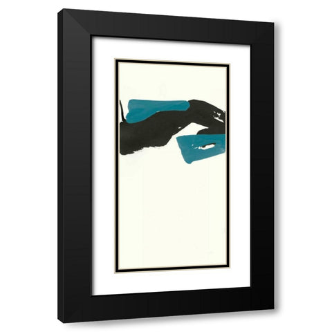 Minimal Panel I Teal Black Modern Wood Framed Art Print with Double Matting by Paschke, Chris