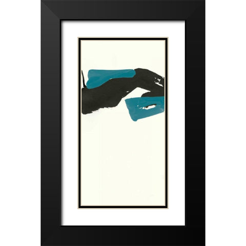 Minimal Panel I Teal Black Modern Wood Framed Art Print with Double Matting by Paschke, Chris