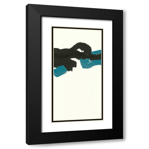 Minimal Panel II Teal Black Modern Wood Framed Art Print with Double Matting by Paschke, Chris