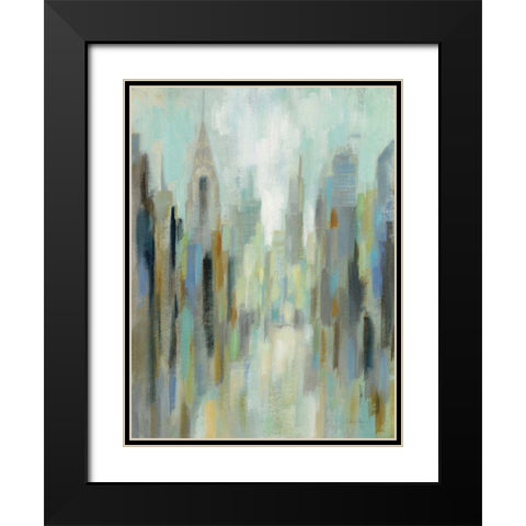 New York Morning I Black Modern Wood Framed Art Print with Double Matting by Vassileva, Silvia