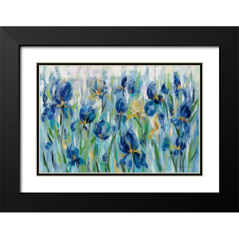 Iris Flower Bed Black Modern Wood Framed Art Print with Double Matting by Vassileva, Silvia
