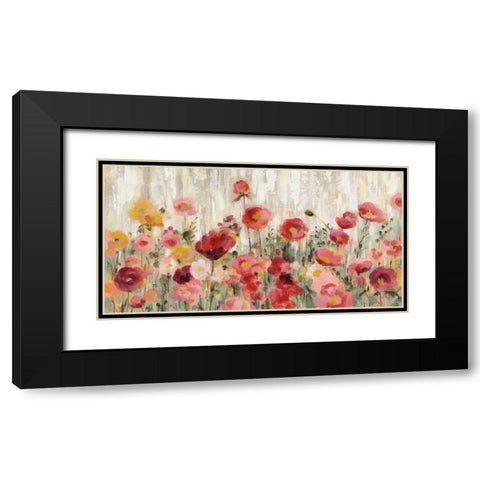Sprinkled Flowers Crop Black Modern Wood Framed Art Print with Double Matting by Vassileva, Silvia