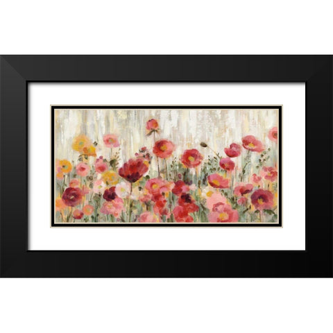 Sprinkled Flowers Crop Black Modern Wood Framed Art Print with Double Matting by Vassileva, Silvia