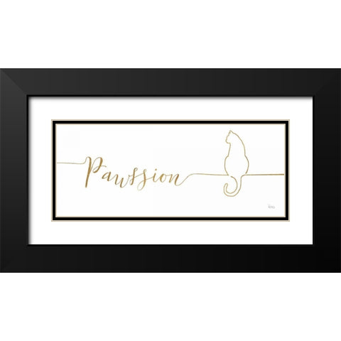 Underlined Cats IV Black Modern Wood Framed Art Print with Double Matting by Charron, Veronique