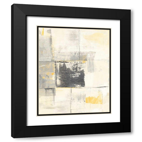 Gray and Yellow Blocks III Black Modern Wood Framed Art Print with Double Matting by Schick, Mike
