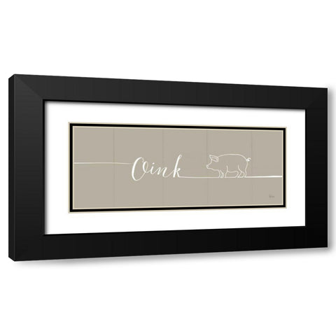 Underlined Farm I Greige Black Modern Wood Framed Art Print with Double Matting by Charron, Veronique