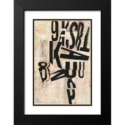 Type Abstraction I Black Modern Wood Framed Art Print with Double Matting by Urban, Mary