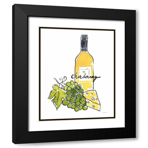 Wine Time IV Chardonnay Black Modern Wood Framed Art Print with Double Matting by Zaman, Farida
