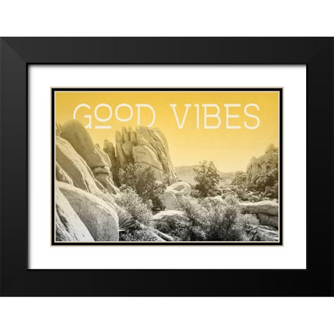Ombre Adventure I Good Vibes Black Modern Wood Framed Art Print with Double Matting by Urquhart, Elizabeth