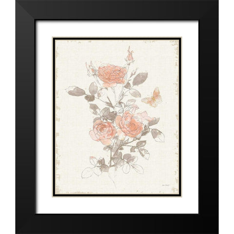 Watery Blooms II Gray Cream Black Modern Wood Framed Art Print with Double Matting by Pertiet, Katie