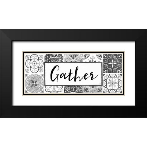 Garden Getaway Gather BW Crop Black Modern Wood Framed Art Print with Double Matting by Marshall, Laura