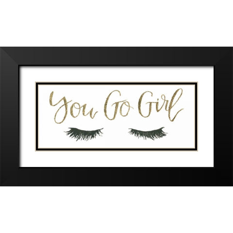 Girl Power V Black Modern Wood Framed Art Print with Double Matting by Jackson, Jenaya