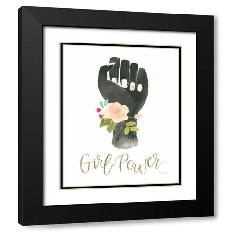 Girl Power XI Black Modern Wood Framed Art Print with Double Matting by Jackson, Jenaya