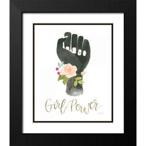 Girl Power XI Black Modern Wood Framed Art Print with Double Matting by Jackson, Jenaya