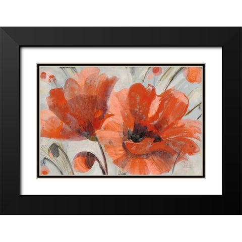 Popping Black Modern Wood Framed Art Print with Double Matting by Hristova, Albena