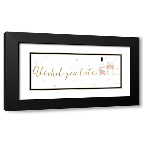 Underlined Bubbly IV Black Modern Wood Framed Art Print with Double Matting by Charron, Veronique