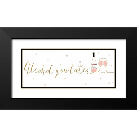Underlined Bubbly IV Black Modern Wood Framed Art Print with Double Matting by Charron, Veronique