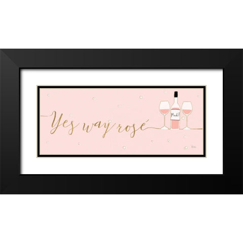 Underlined Bubbly II Pink Black Modern Wood Framed Art Print with Double Matting by Charron, Veronique