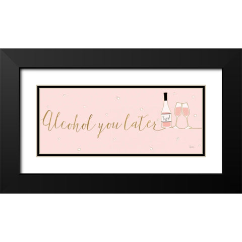 Underlined Bubbly IV Pink Black Modern Wood Framed Art Print with Double Matting by Charron, Veronique