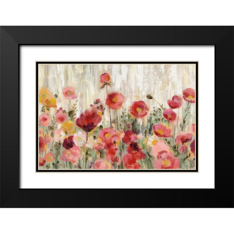 Sprinkled Flowers Crop Black Modern Wood Framed Art Print with Double Matting by Vassileva, Silvia