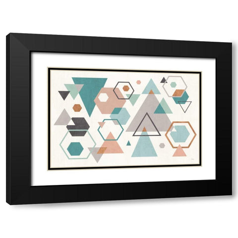 Abstract Geo I Black Modern Wood Framed Art Print with Double Matting by Charron, Veronique
