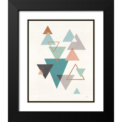 Abstract Geo II Black Modern Wood Framed Art Print with Double Matting by Charron, Veronique
