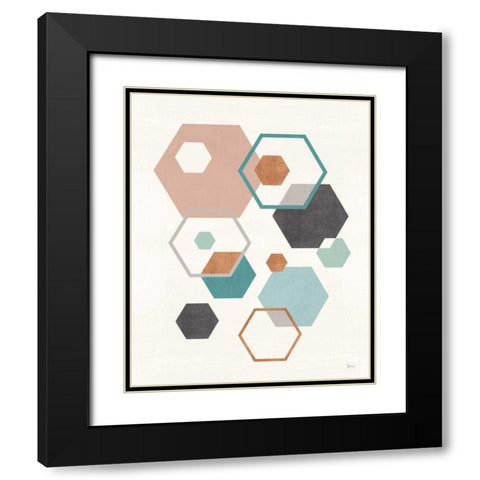 Abstract Geo III Black Modern Wood Framed Art Print with Double Matting by Charron, Veronique