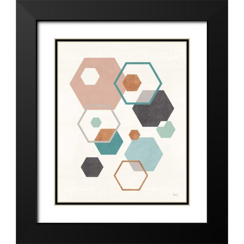 Abstract Geo III Black Modern Wood Framed Art Print with Double Matting by Charron, Veronique