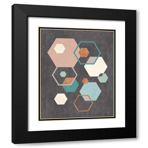 Abstract Geo III Black Black Modern Wood Framed Art Print with Double Matting by Charron, Veronique