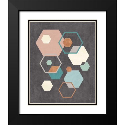 Abstract Geo III Black Black Modern Wood Framed Art Print with Double Matting by Charron, Veronique