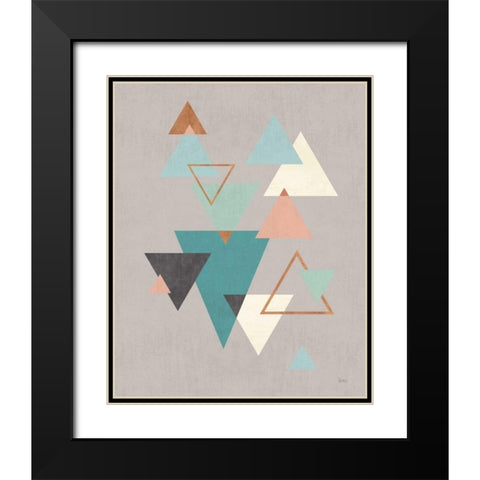 Abstract Geo II Gray Black Modern Wood Framed Art Print with Double Matting by Charron, Veronique